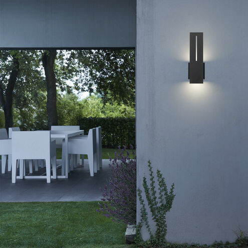 Slot LED 15 inch Sand Black Outdoor Wall Sconce